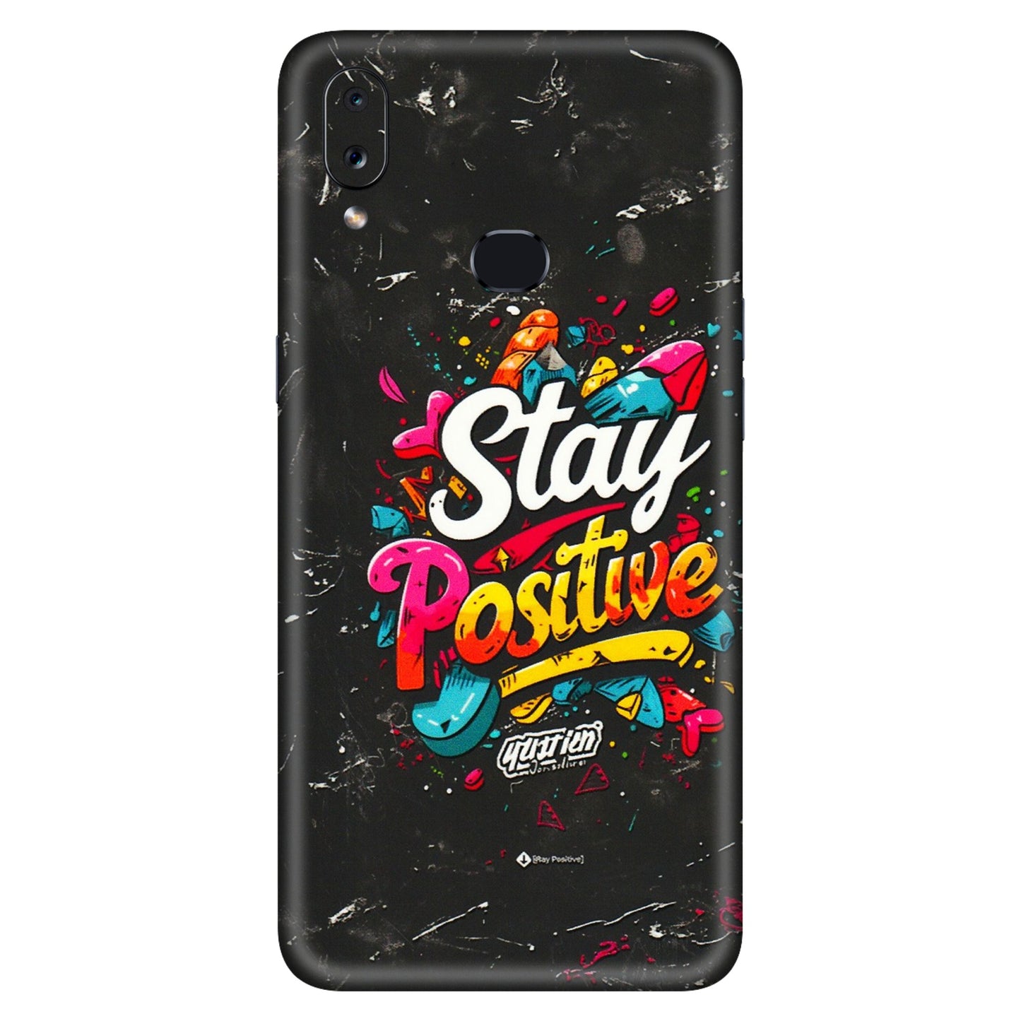 Samsung A/S Series Phone Skins (All Models) - Stay Positive Black - 3D Embossed Finish (L-31) Samsung Galaxy A10S