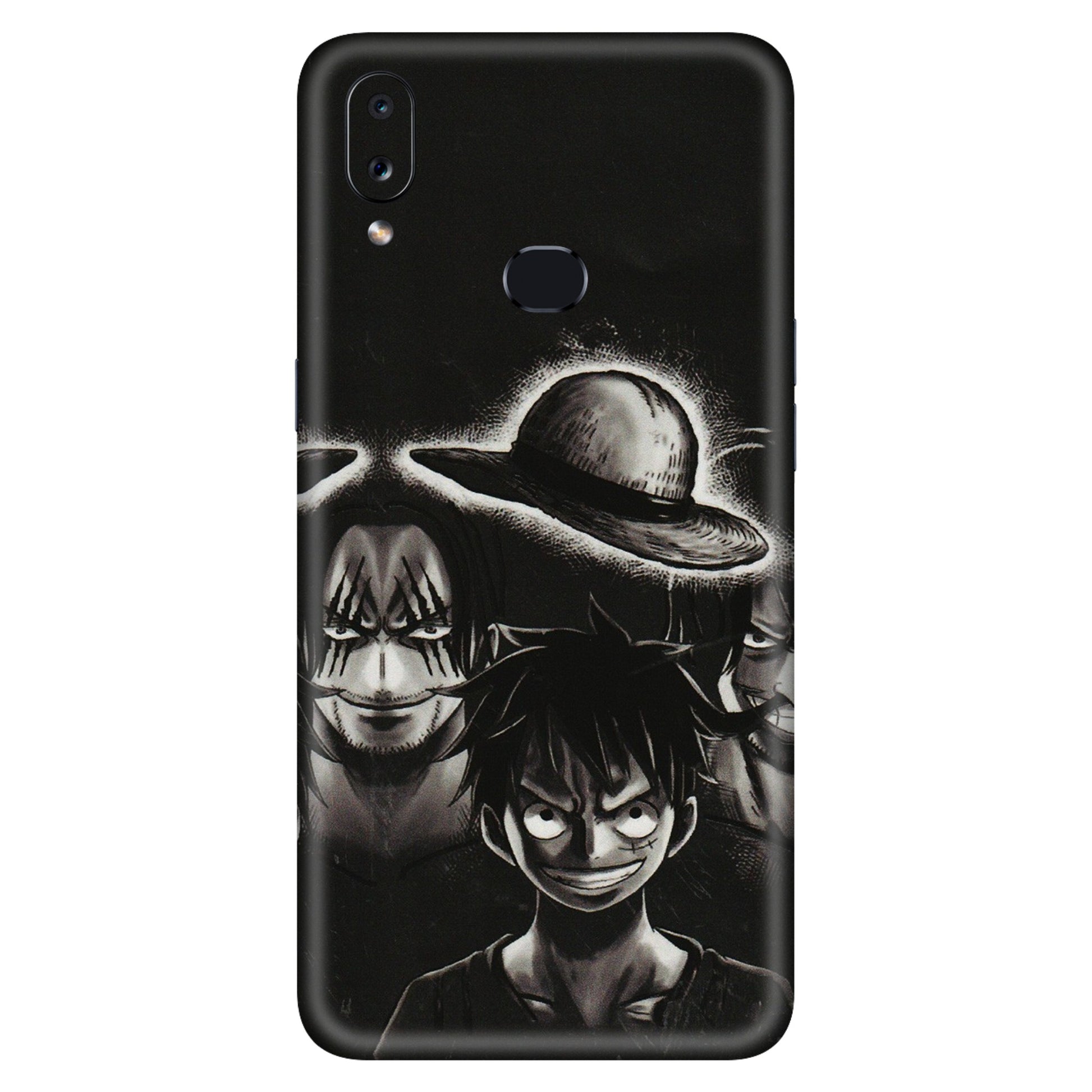 Samsung A/S Series Phone Skins (All Models) - Black Luffy Hat - 3D Embossed Finish (L-57) Samsung Galaxy A10S