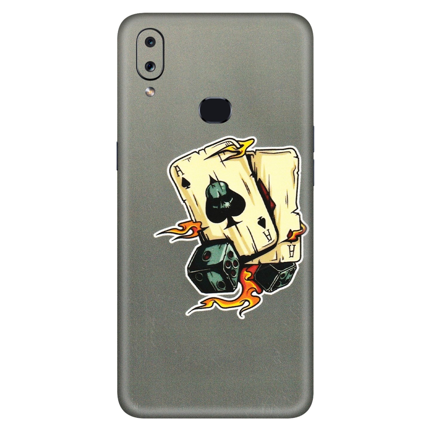 Samsung A/S Series Phone Skins (All Models) - Grey Cards Of Ace - 3D Embossed Finish (L-77) Samsung Galaxy A10S