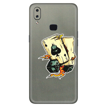 Samsung A/S Series Phone Skins (All Models) - Grey Cards Of Ace - 3D Embossed Finish (L-77) Samsung Galaxy A10S