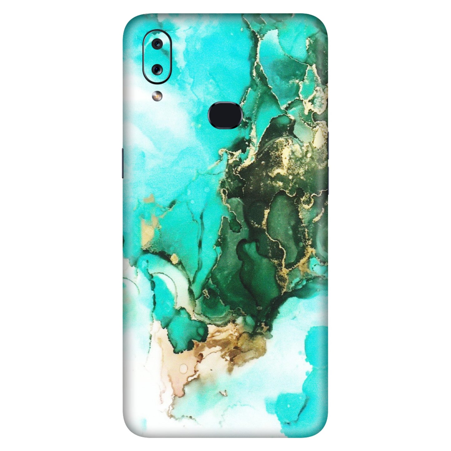 Samsung A/S Series Phone Skins (All Models) - The Blue Gold Marble - Matte Finish (M-124) Samsung Galaxy A10S