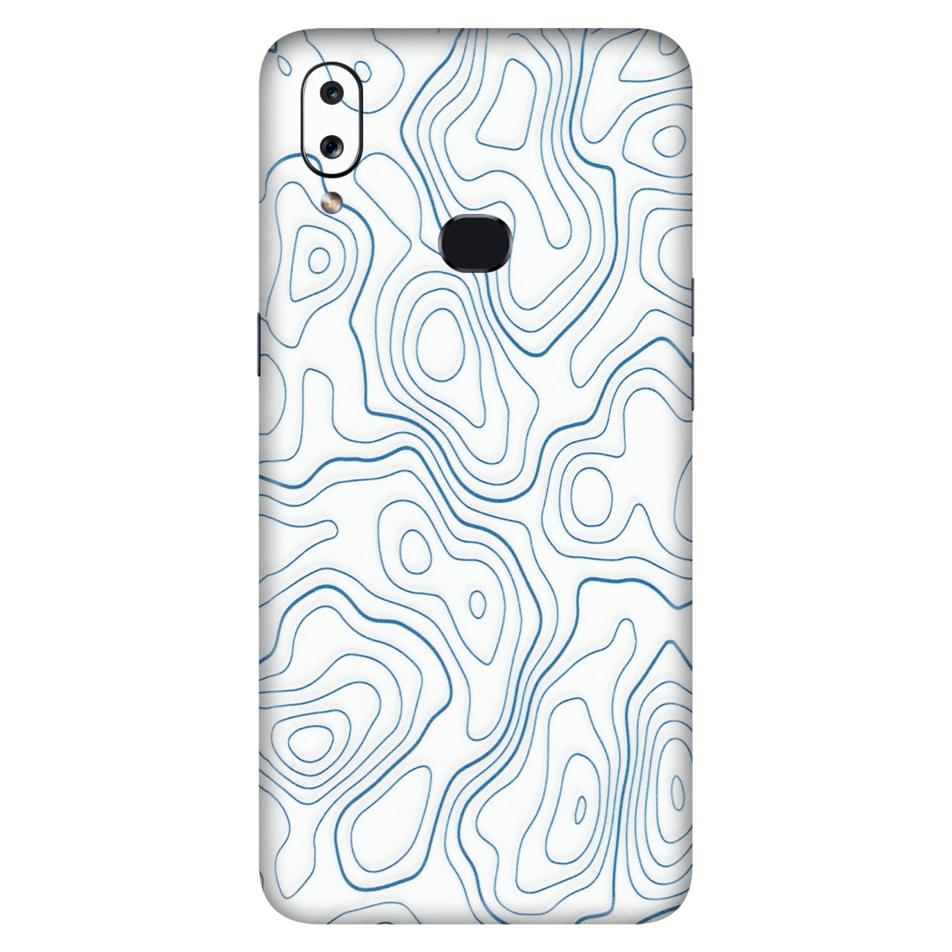Samsung A/S Series Phone Skins (All Models) - Blue And White Swirls - Matte Finish (M-139) Samsung Galaxy A10S