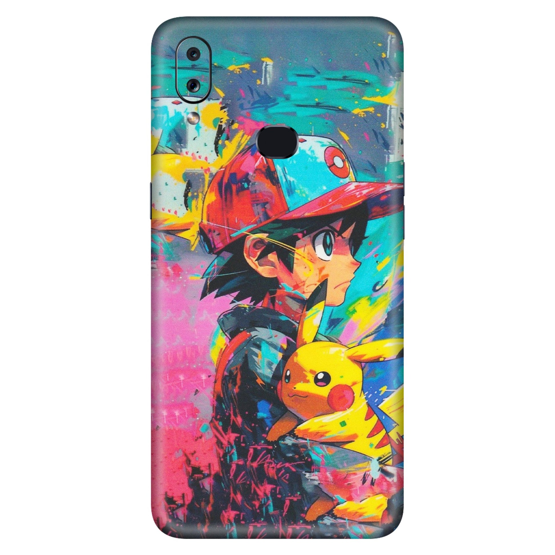 Samsung A/S Series Phone Skins (All Models) - Ash & Pikachu - Matte Finish (M-26) Samsung Galaxy A10S