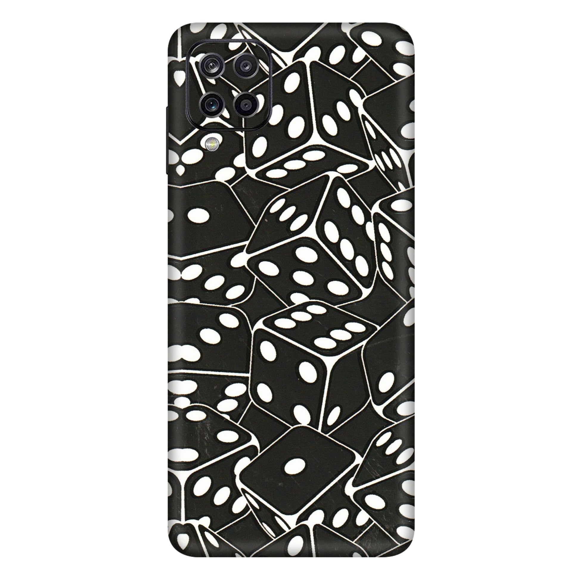 Samsung A/S Series Phone Skins (All Models) - Big Black Dices - 3D Embossed Finish (L-106) Samsung Galaxy A12