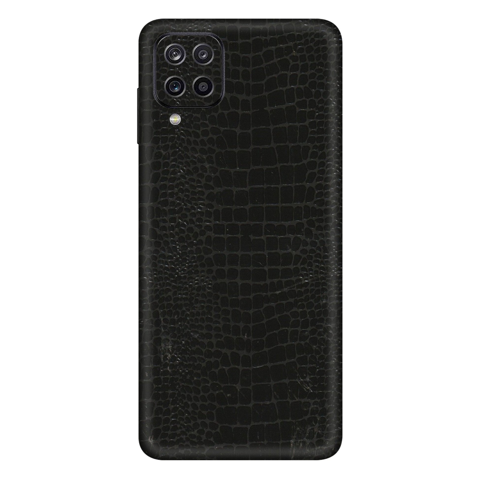 Samsung A/S Series Phone Skins (All Models) - Snake Leather Black - 3D Embossed Finish (L-107) Samsung Galaxy A12