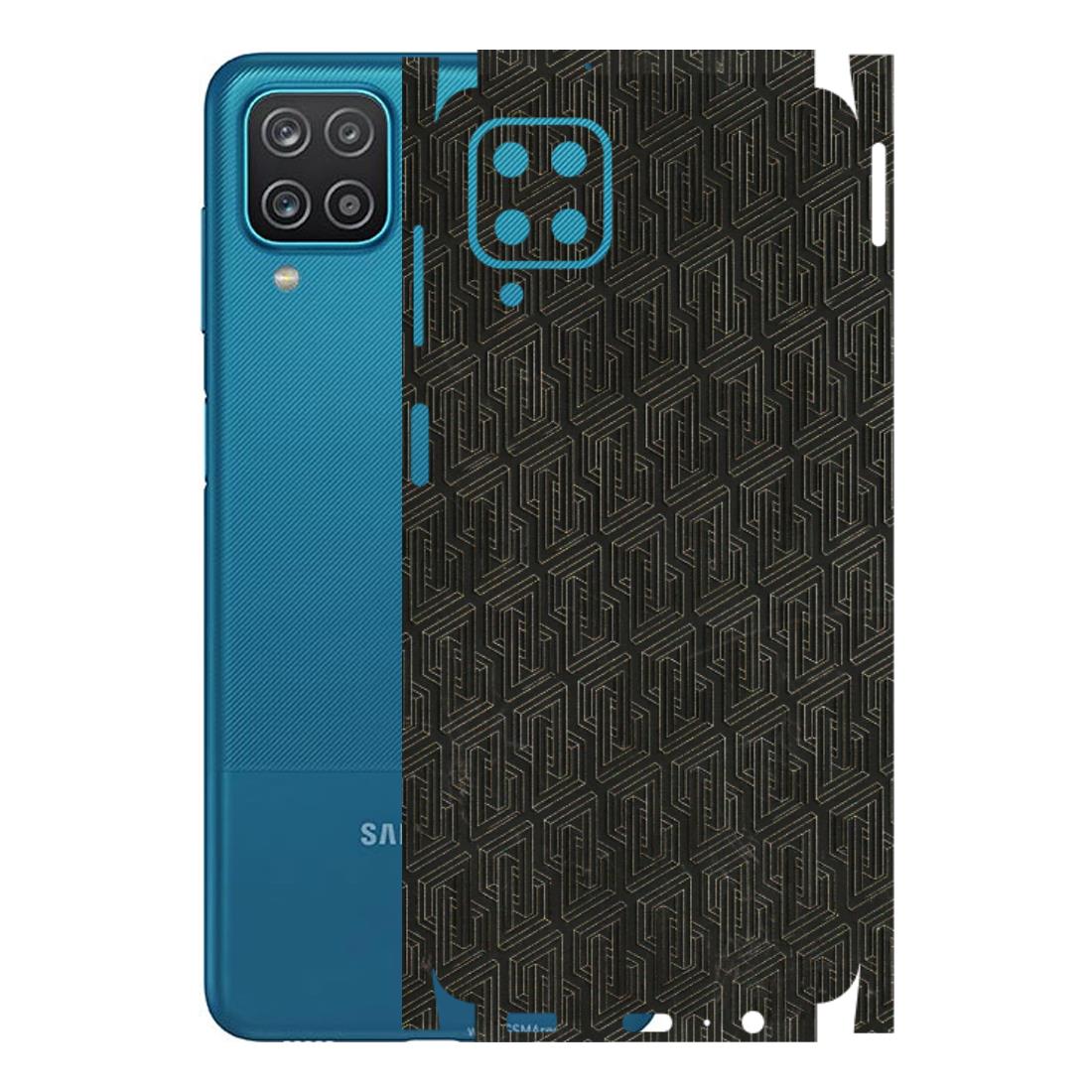 Samsung A/S Series Phone Skins (All Models) - Black Abstract Pattern - 3D Embossed Finish (L-117) Samsung Galaxy A12