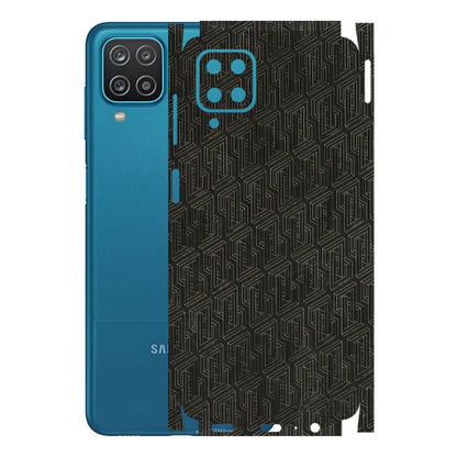 Samsung A/S Series Phone Skins (All Models) - Black Abstract Pattern - 3D Embossed Finish (L-117) Samsung Galaxy A12