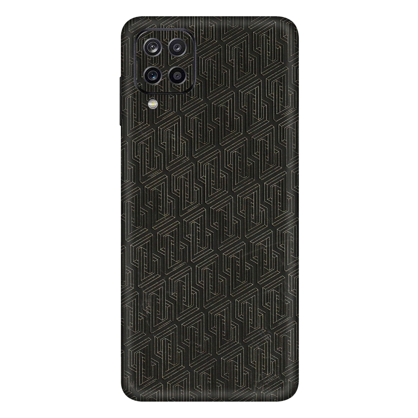 Samsung A/S Series Phone Skins (All Models) - Black Abstract Pattern - 3D Embossed Finish (L-117) Samsung Galaxy A12