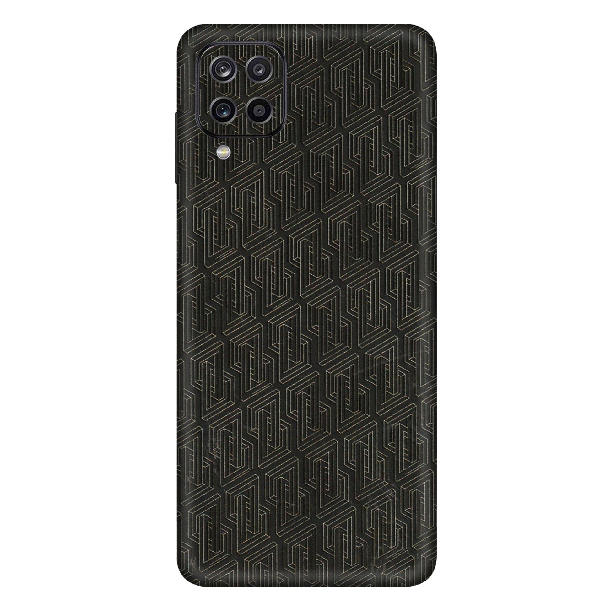 Samsung A/S Series Phone Skins (All Models) - Black Abstract Pattern - 3D Embossed Finish (L-117) Samsung Galaxy A12