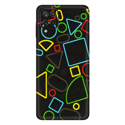 Samsung A/S Series Phone Skins (All Models) - Black Shapes - 3D Embossed Finish (L-131) Samsung Galaxy A12