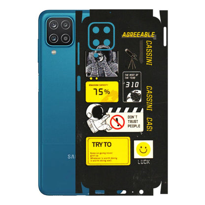 Samsung A/S Series Phone Skins (All Models) - Black Cassini - 3D Embossed Finish (L-161) Samsung Galaxy A12