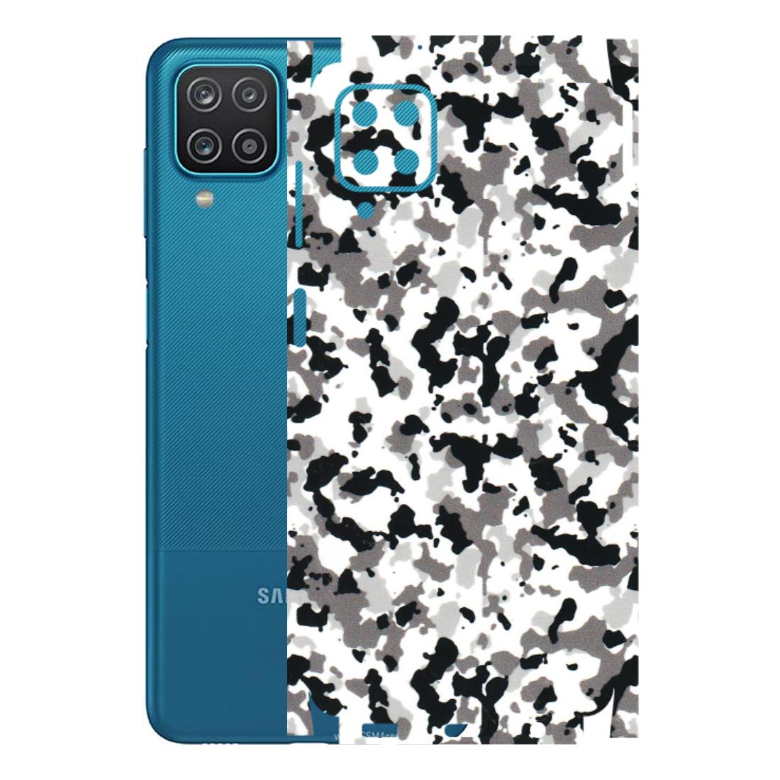 Samsung A/S Series Phone Skins (All Models) - White Black Camouflage - 3D Embossed Finish (L-18) Samsung Galaxy A12
