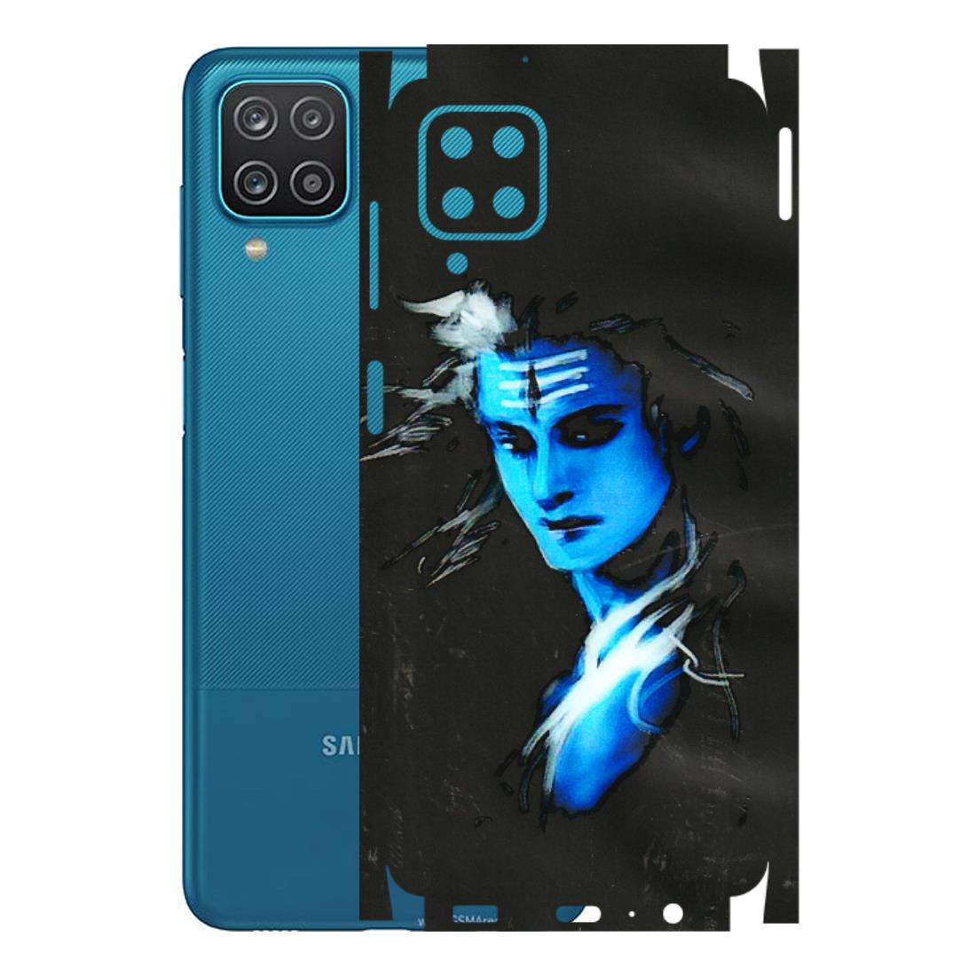 Samsung A/S Series Phone Skins (All Models) - Har Har Mahadev Blue/Black - 3D Embossed Finish (L-185) Samsung Galaxy A12