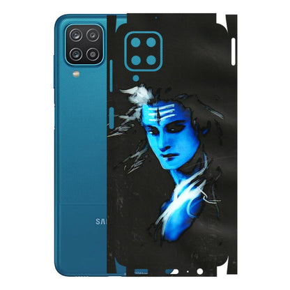 Samsung A/S Series Phone Skins (All Models) - Har Har Mahadev Blue/Black - 3D Embossed Finish (L-185) Samsung Galaxy A12