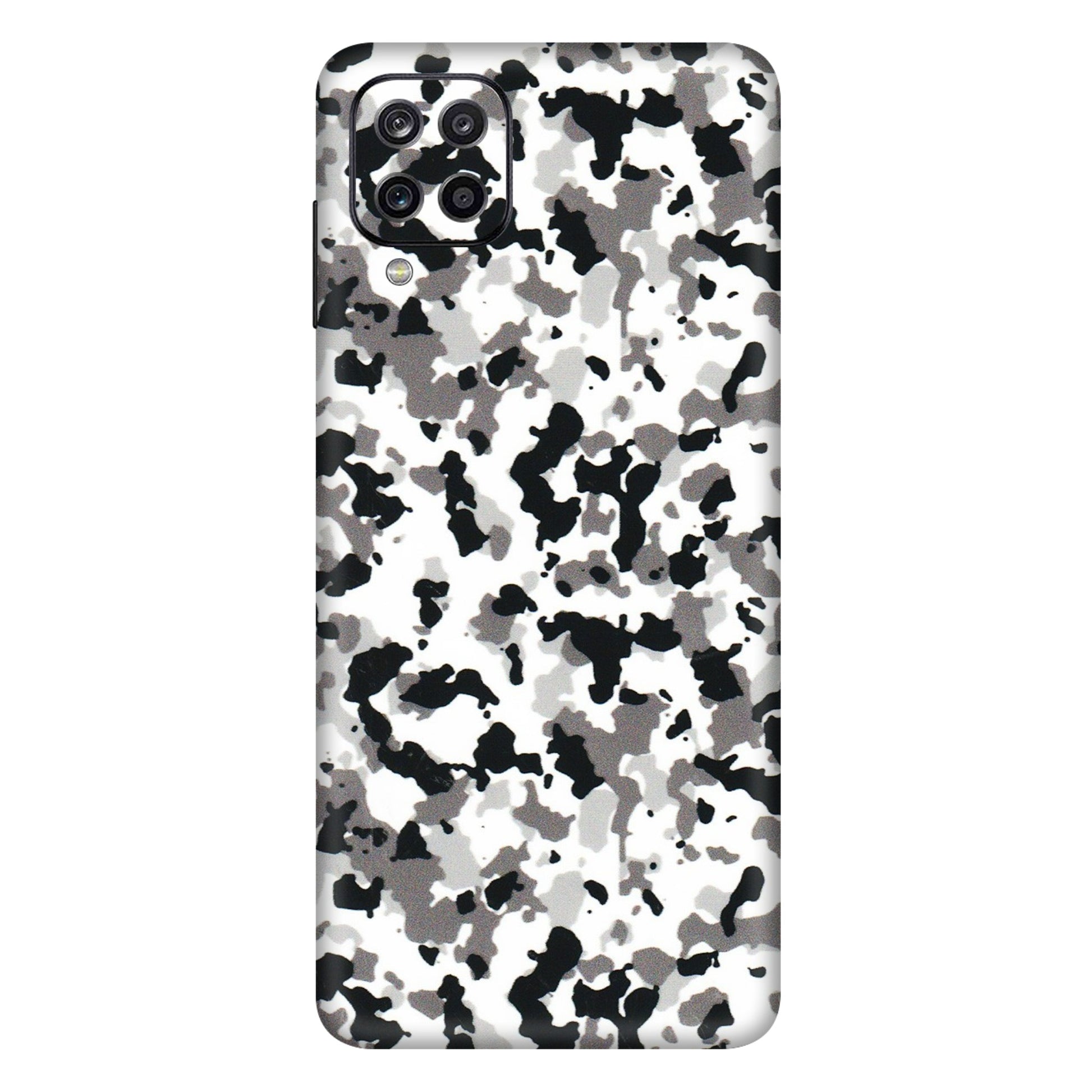 Samsung A/S Series Phone Skins (All Models) - White Black Camouflage - 3D Embossed Finish (L-18) Samsung Galaxy A12