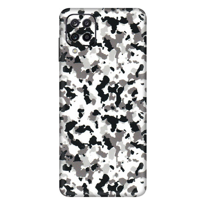 Samsung A/S Series Phone Skins (All Models) - White Black Camouflage - 3D Embossed Finish (L-18) Samsung Galaxy A12