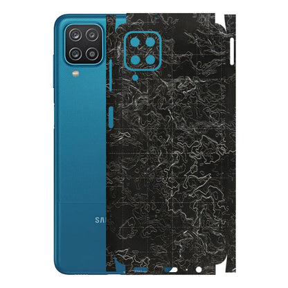 Samsung A/S Series Phone Skins (All Models) - Black map Texture - 3D Embossed Finish (L-201) Samsung Galaxy A12