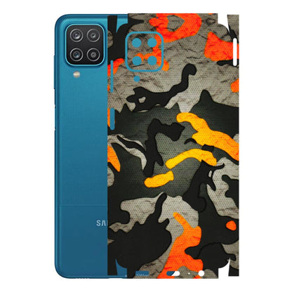 Samsung A/S Series Phone Skins (All Models) - Orange Camouflage - 3D Embossed Finish (L-204) Samsung Galaxy A12