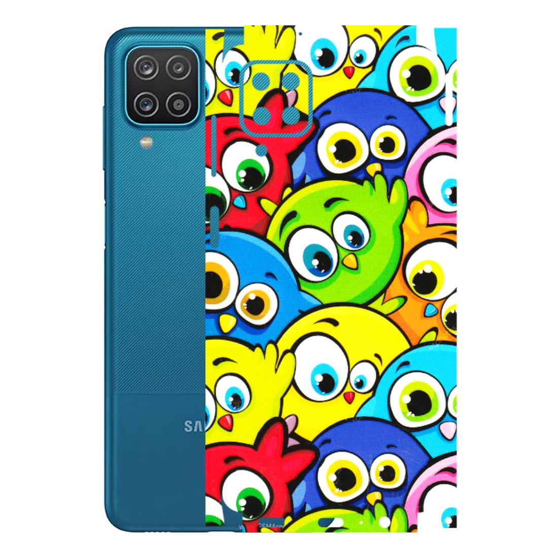 Samsung A/S Series Phone Skins (All Models) - Cute Fluffy Birds - 3D Embossed Finish (L-213) Samsung Galaxy A12
