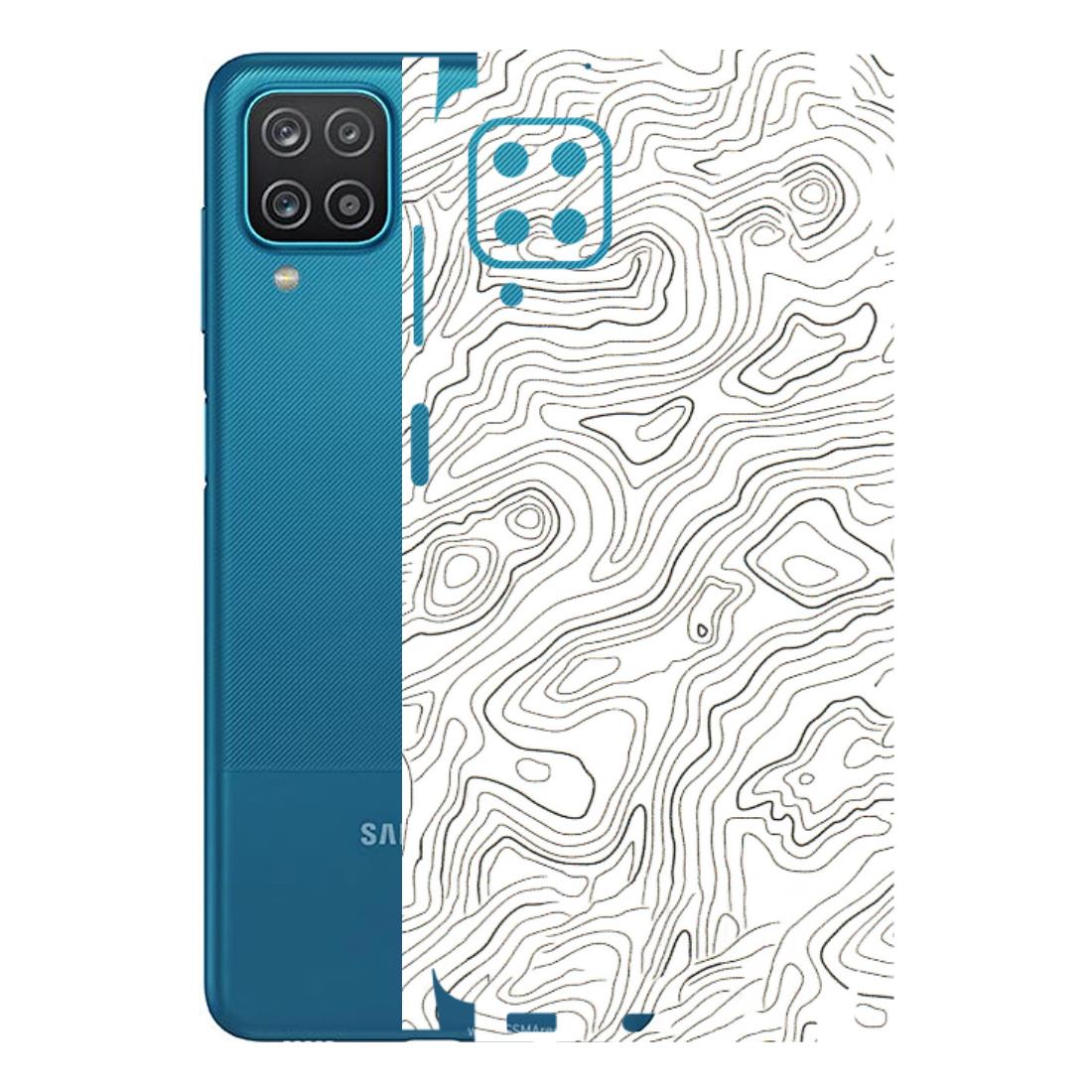 Samsung A/S Series Phone Skins (All Models) - White Black Swirls - 3D Embossed Finish (L-219) Samsung Galaxy A12