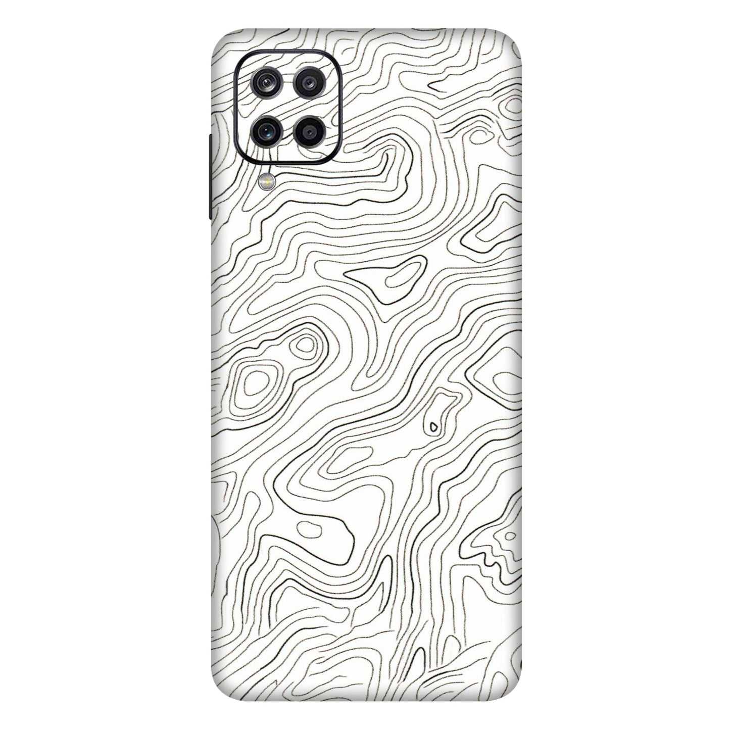 Samsung A/S Series Phone Skins (All Models) - White Black Swirls - 3D Embossed Finish (L-219) Samsung Galaxy A12