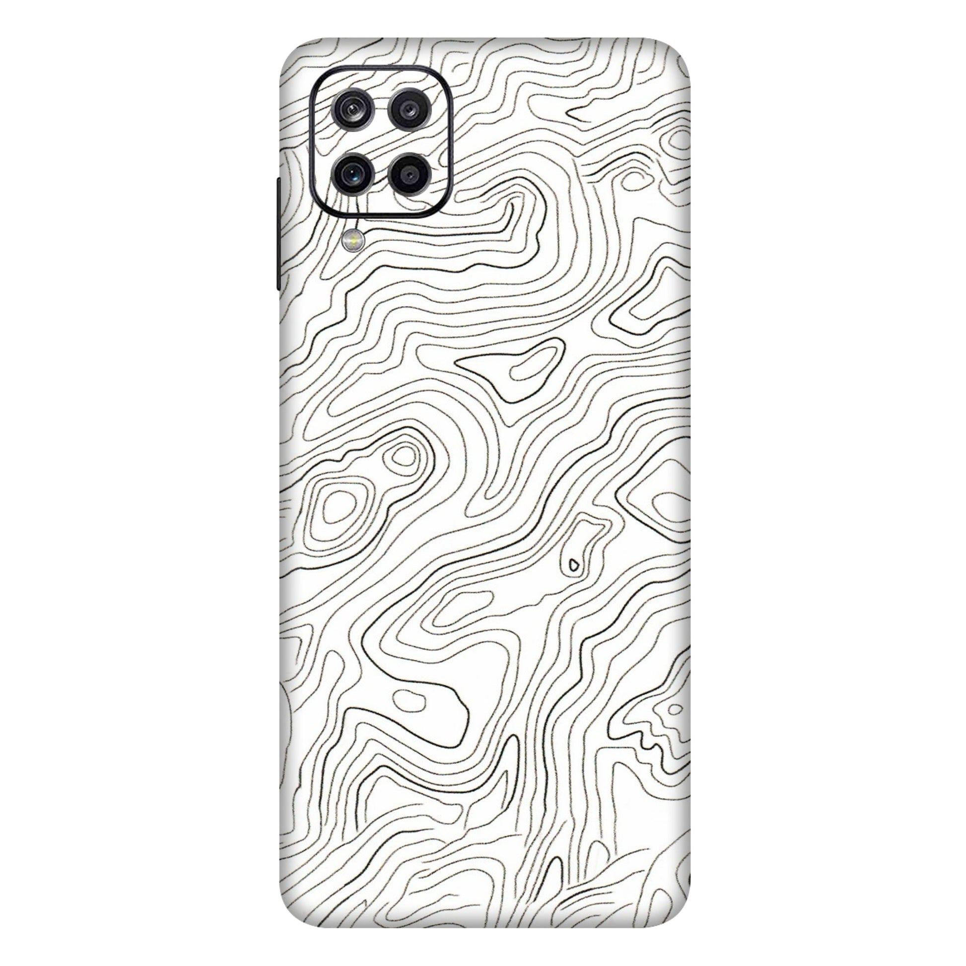 Samsung A/S Series Phone Skins (All Models) - White Black Swirls - 3D Embossed Finish (L-219) Samsung Galaxy A12