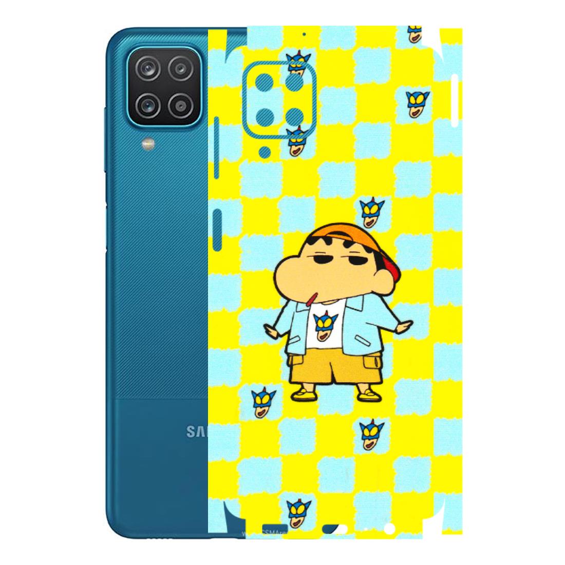 Samsung A/S Series Phone Skins (All Models) - Yellow Blue Shinchan Cute - 3D Embossed Finish (L-221) Samsung Galaxy A12