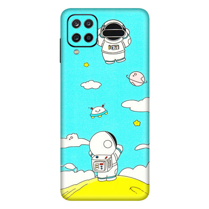 Samsung A/S Series Phone Skins (All Models) - Blue Skies Astro Float - 3D Embossed Finish (L-230) Samsung Galaxy A12