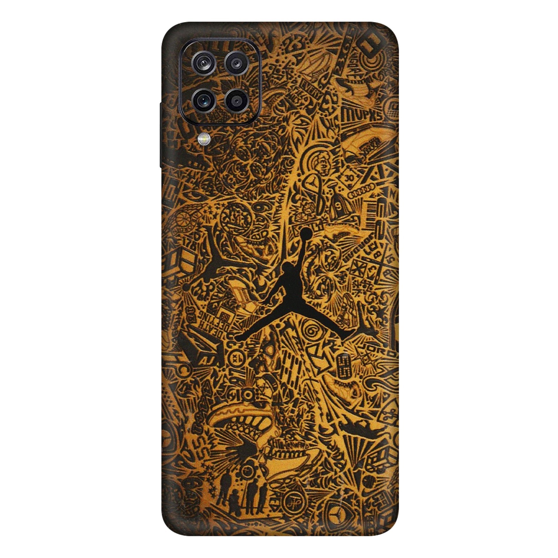 Samsung A/S Series Phone Skins (All Models) - Premium Gold Basketball Player - 3D Embossed Finish (L-236) Samsung Galaxy A12