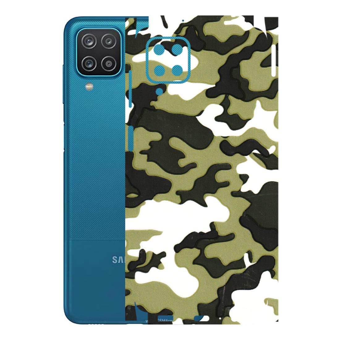 Samsung A/S Series Phone Skins (All Models) - Camouflages White And Green - 3D Embossed Finish (L-243) Samsung Galaxy A12