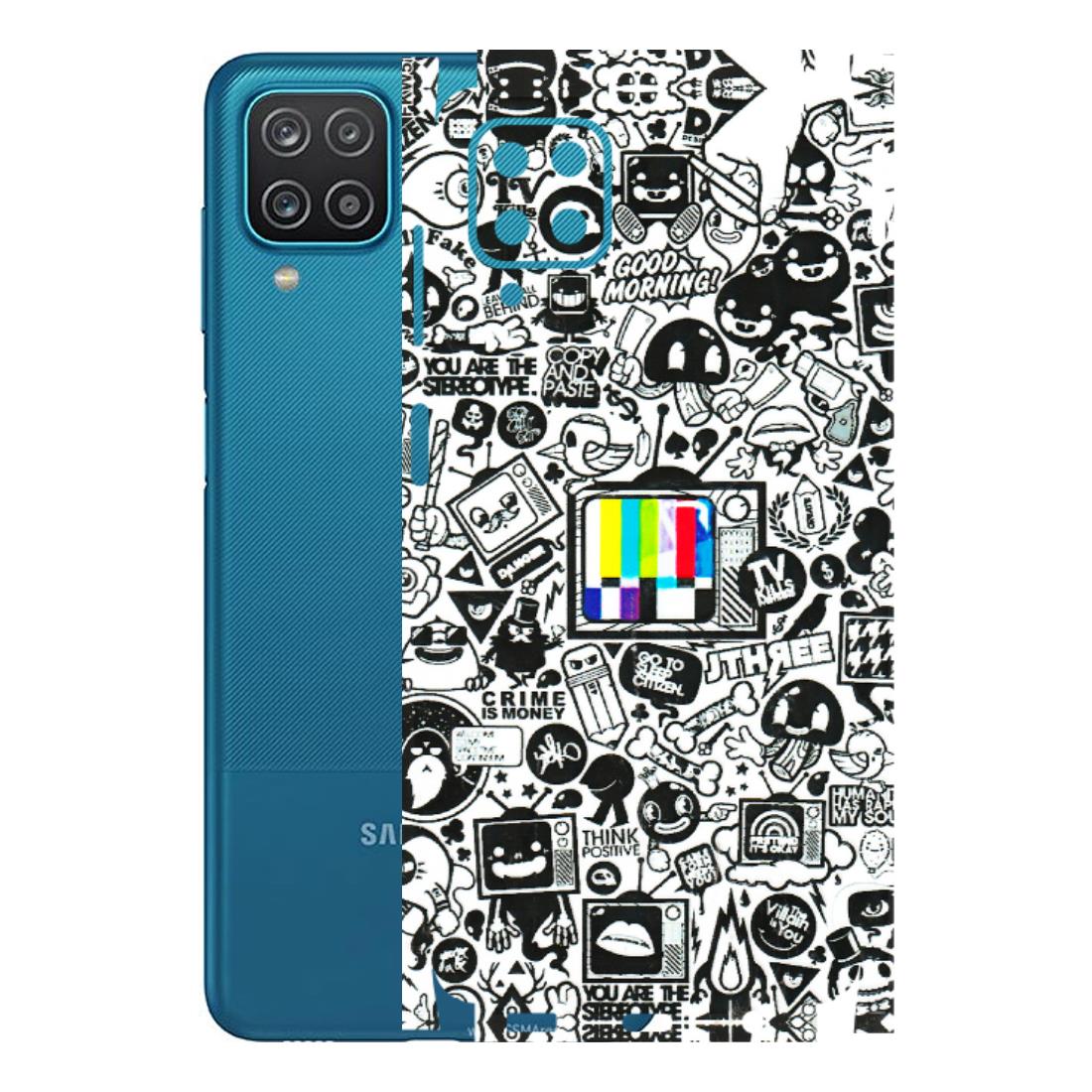 Samsung A/S Series Phone Skins (All Models) - Doodles Positive Art - 3D Embossed Finish (L-263) Samsung Galaxy A12