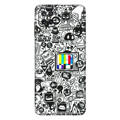Samsung A/S Series Phone Skins (All Models) - Doodles Positive Art - 3D Embossed Finish (L-263) Samsung Galaxy A12