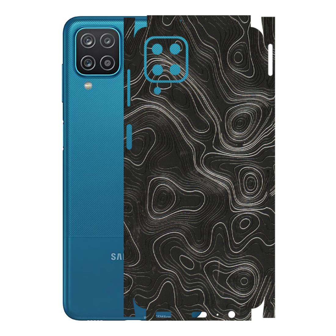 Samsung A/S Series Phone Skins (All Models) - Abstract White Line Map - 3D Embossed Finish (L-269) Samsung Galaxy A12