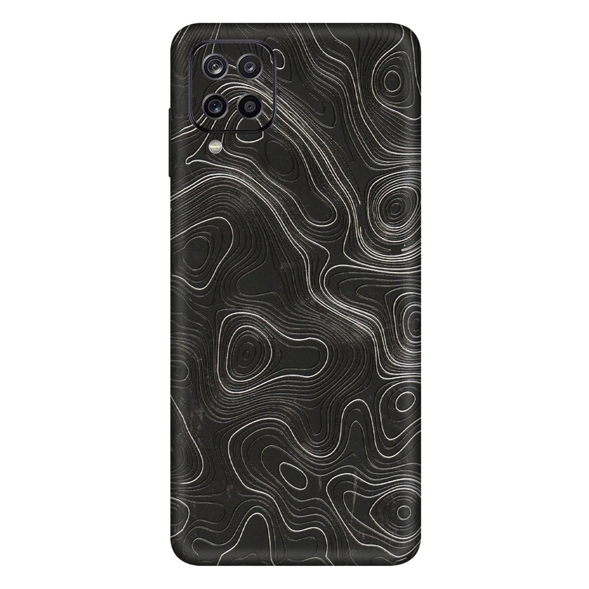 Samsung A/S Series Phone Skins (All Models) - Abstract White Line Map - 3D Embossed Finish (L-269) Samsung Galaxy A12