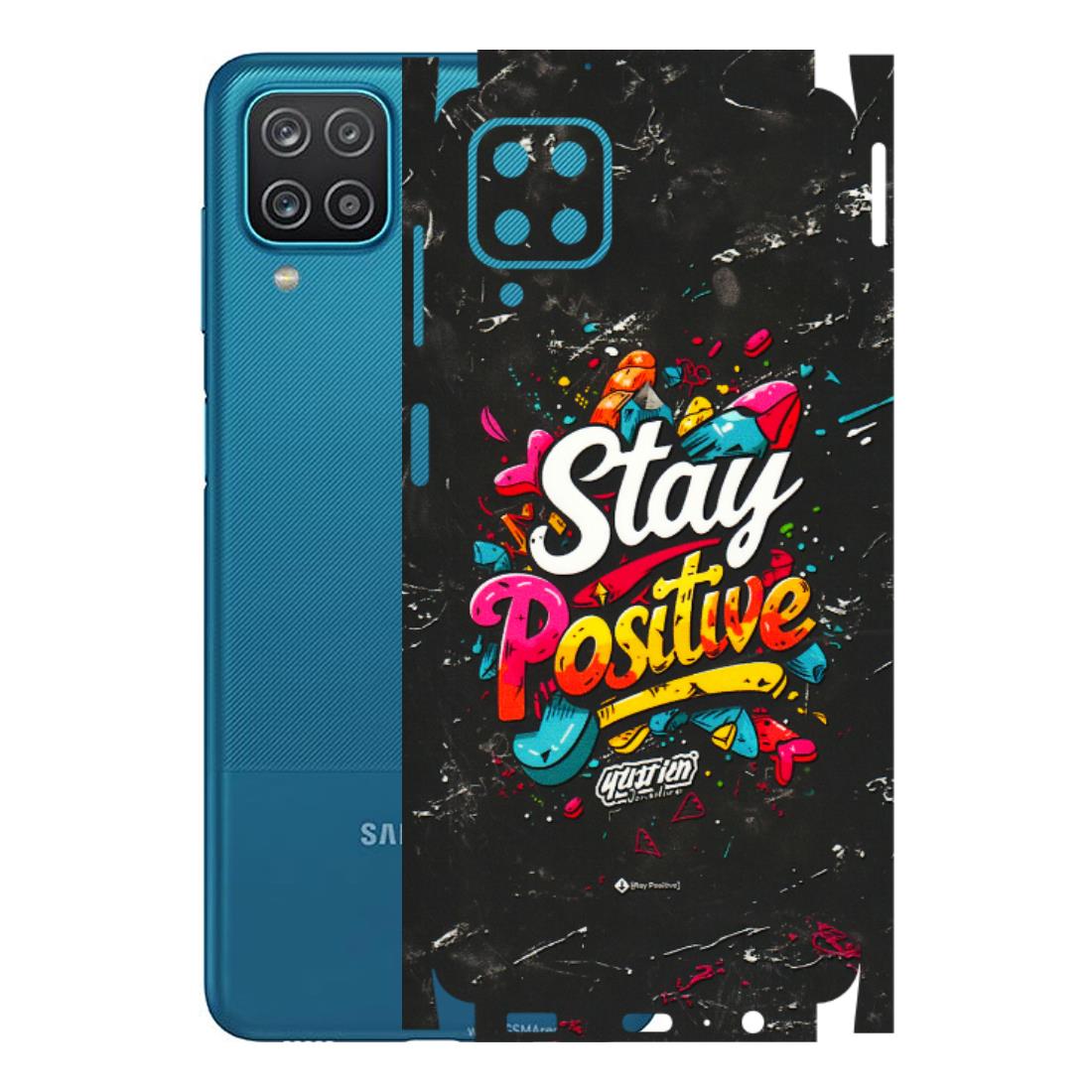 Samsung A/S Series Phone Skins (All Models) - Stay Positive Black - 3D Embossed Finish (L-31) Samsung Galaxy A12
