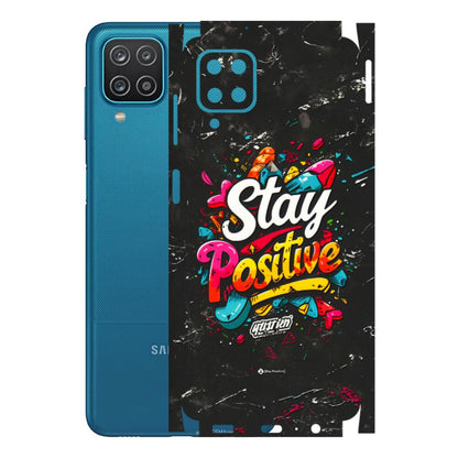 Samsung A/S Series Phone Skins (All Models) - Stay Positive Black - 3D Embossed Finish (L-31) Samsung Galaxy A12