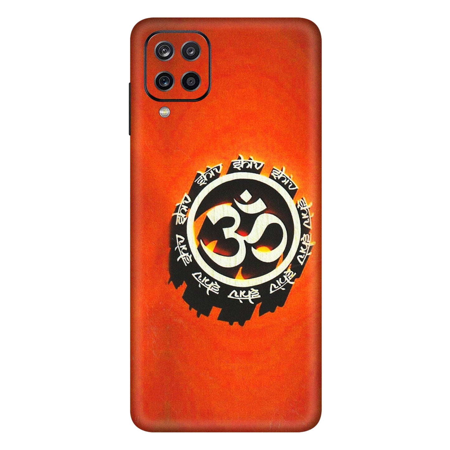 Samsung A/S Series Phone Skins (All Models) - Aum Shiv Orange - 3D Embossed Finish (L-32) Samsung Galaxy A12