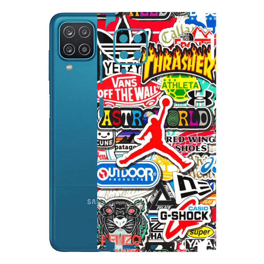 Samsung A/S Series Phone Skins (All Models) - Multi Brands Sticker Graffiti - 3D Embossed Finish (L-37) Samsung Galaxy A12