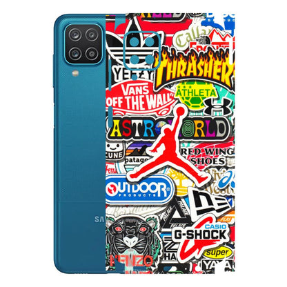 Samsung A/S Series Phone Skins (All Models) - Multi Brands Sticker Graffiti - 3D Embossed Finish (L-37) Samsung Galaxy A12