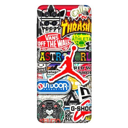 Samsung A/S Series Phone Skins (All Models) - Multi Brands Sticker Graffiti - 3D Embossed Finish (L-37) Samsung Galaxy A12