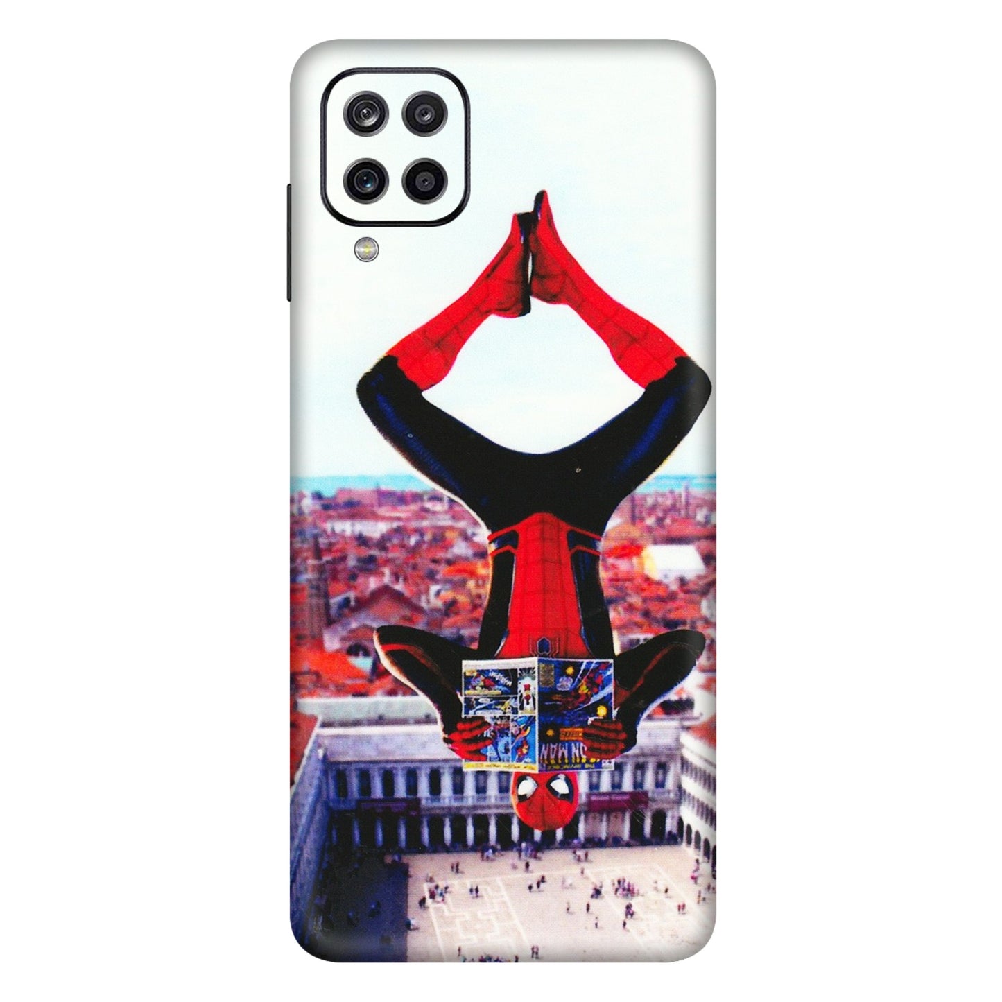 Samsung A/S Series Phone Skins (All Models) - Spiderman Hanging - 3D Embossed Finish (L-53) Samsung Galaxy A12