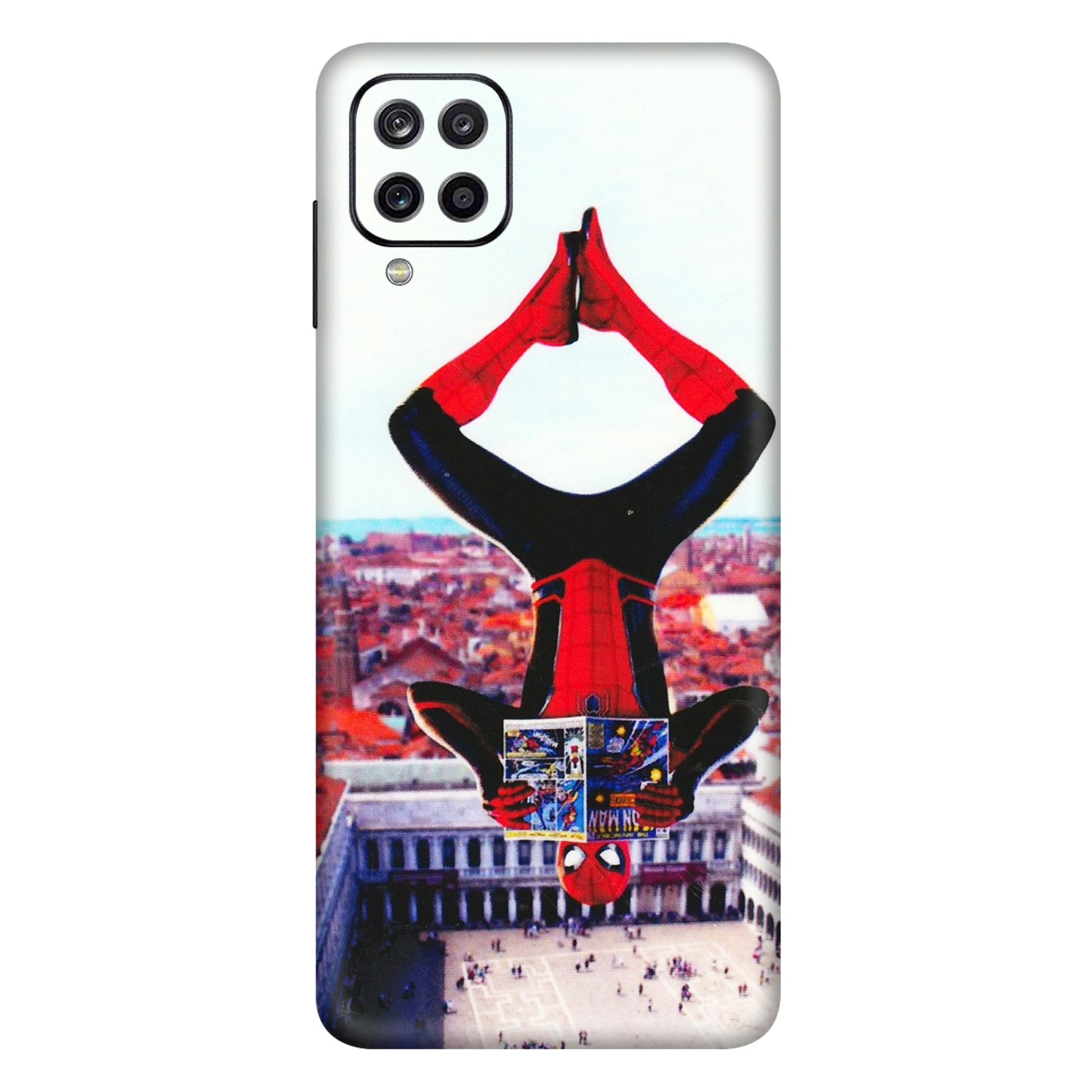 Samsung A/S Series Phone Skins (All Models) - Spiderman Hanging - 3D Embossed Finish (L-53) Samsung Galaxy A12