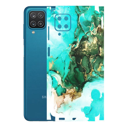 Samsung A/S Series Phone Skins (All Models) - The Blue Gold Marble - Matte Finish (M-124) Samsung Galaxy A12
