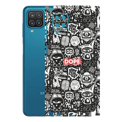 Samsung A/S Series Phone Skins (All Models) - Dope Stay Classy Black Doodles - Matte Finish (M-126) Samsung Galaxy A12