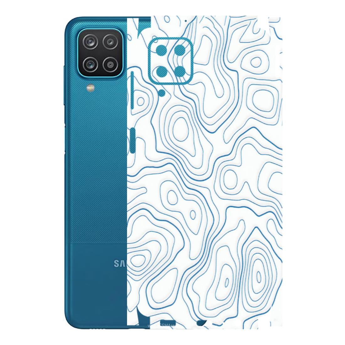 Samsung A/S Series Phone Skins (All Models) - Blue And White Swirls - Matte Finish (M-139) Samsung Galaxy A12