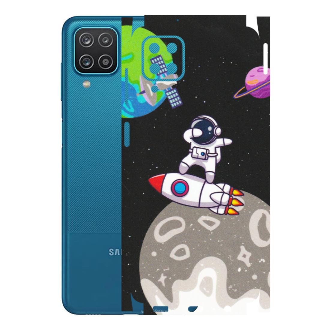 Samsung A/S Series Phone Skins (All Models) - Astronaut Vibing Toon Running - Matte Finish (M-39) Samsung Galaxy A12