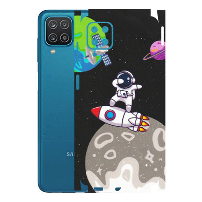 Samsung A/S Series Phone Skins (All Models) - Astronaut Vibing Toon Running - Matte Finish (M-39) Samsung Galaxy A12