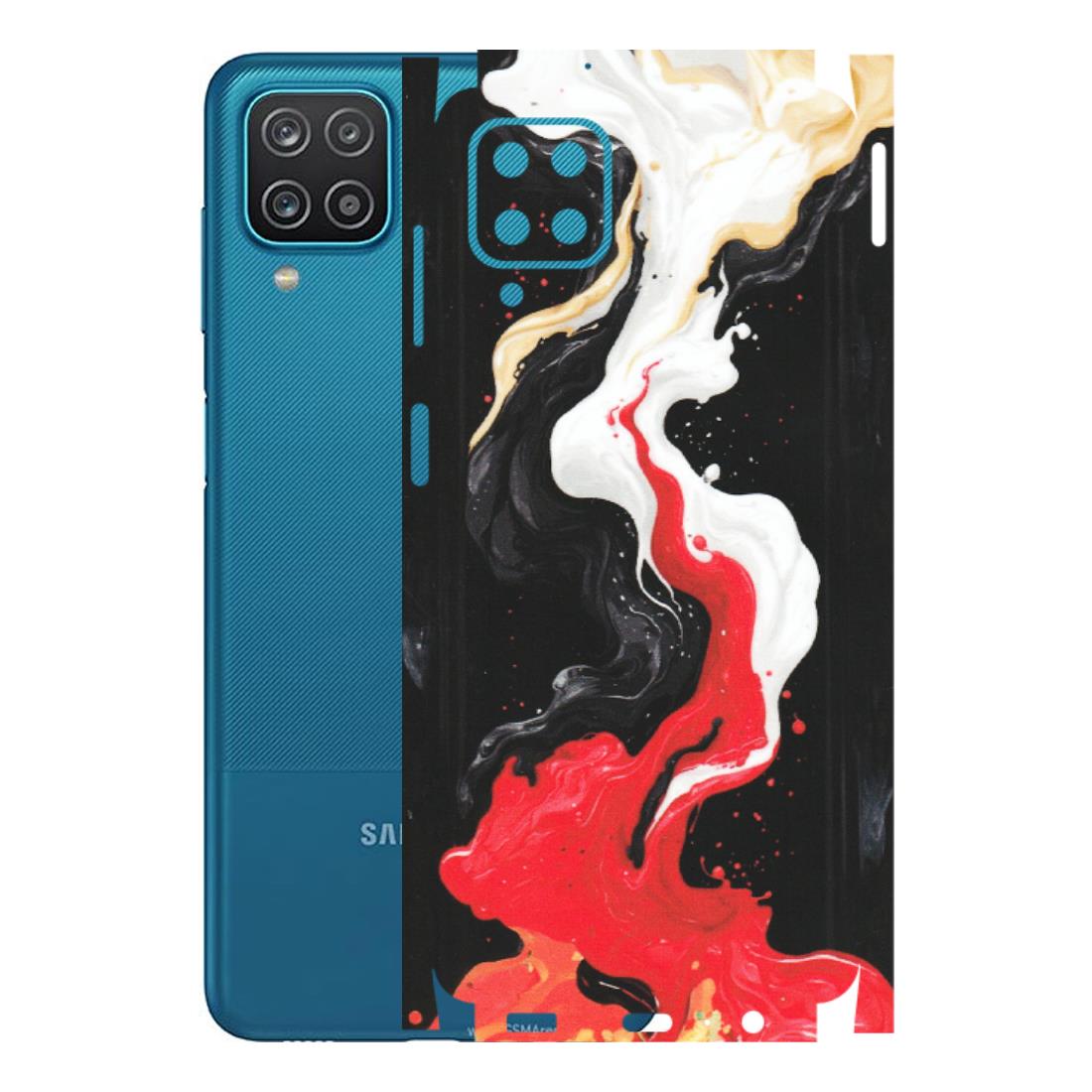 Samsung A/S Series Phone Skins (All Models) - Black Red White Paint Splash Fusion - Matte Finish (M-56) Samsung Galaxy A12