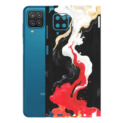 Samsung A/S Series Phone Skins (All Models) - Black Red White Paint Splash Fusion - Matte Finish (M-56) Samsung Galaxy A12