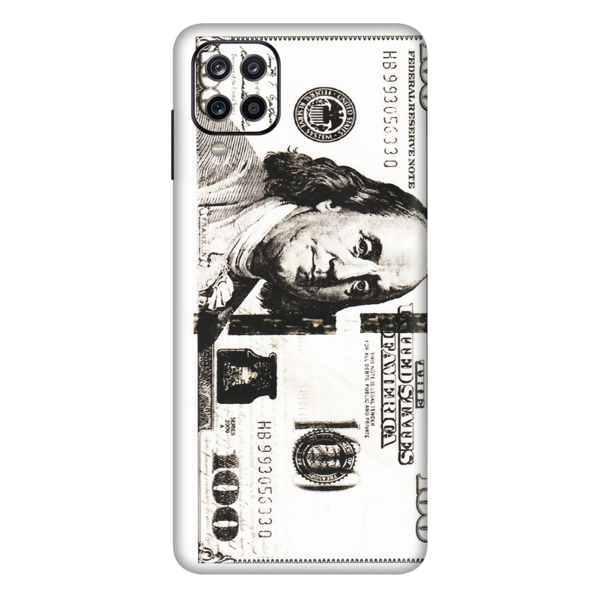 Samsung A/S Series Phone Skins (All Models) - 100 Dollar Currency - Transparent Finish (T-01) Samsung Galaxy A12